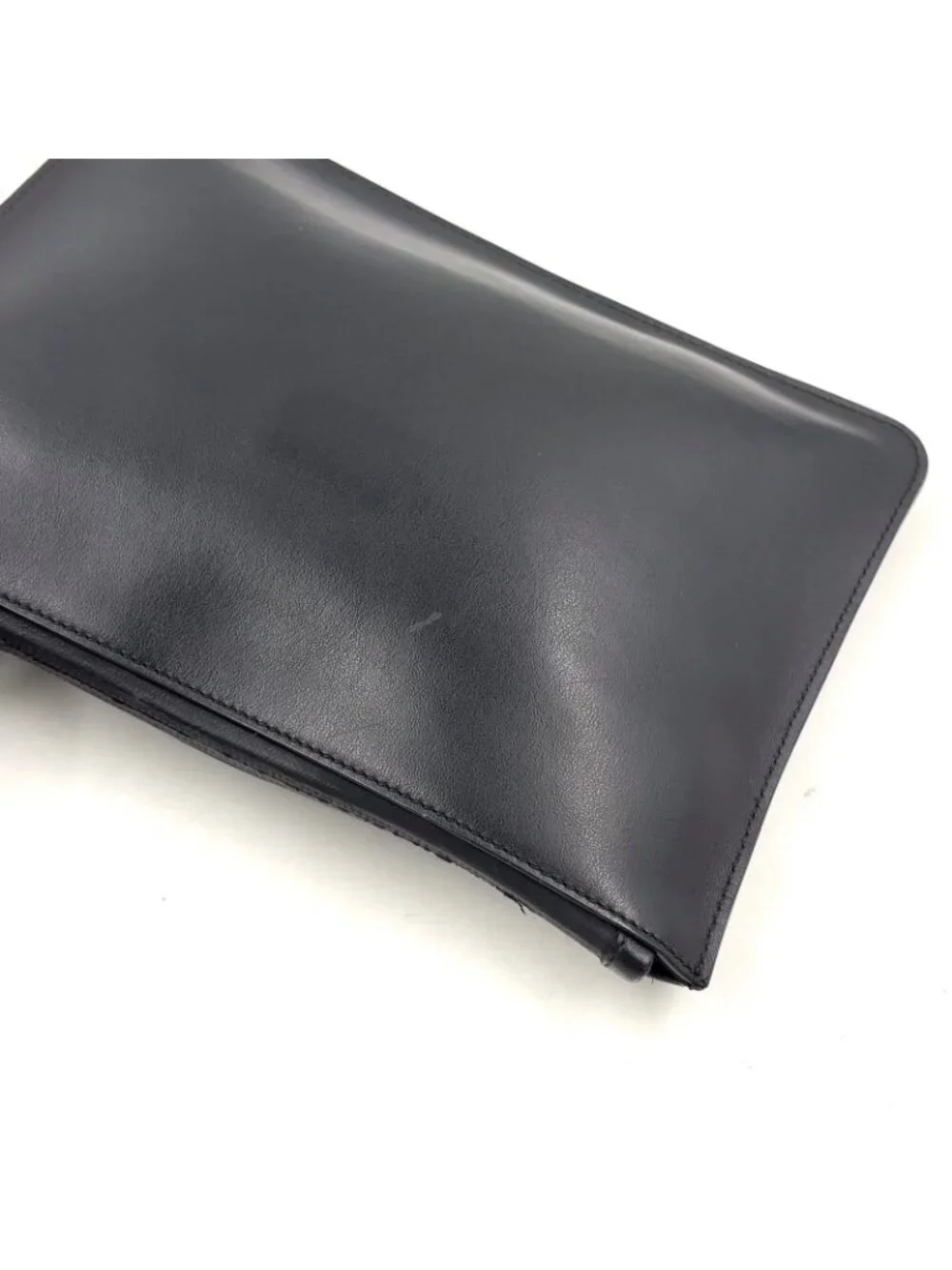 Fendi Mini Occhi Eyes Bugs Monster Leather Black Clutch Silver